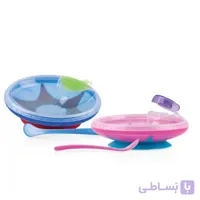 ظرف غذای چسبان با محفظه گرم و قاشق کودک نابی Nuby