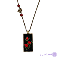 گردنبند دخترانه روبان دوزی گل رز مدل 1738
