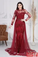 خرید لباس مجلسی زنانه ترک جدید برند Matik Abiyem رنگ زرشکی ty83587477