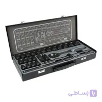 جعبه بکس 26 پارچه با سطح مشکی 1/2 اینچ نووا مدل NTS-7000 ساخت تایوان ا Nova 26 Pcs 1/2 inch Socket Set NTS-7000