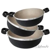سه تابه دو دسته مشکی خط دار