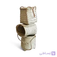 سبد حصیری استوانه ای - نقلی