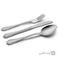 سرویس قاشق و چنگال 24 نفره ناب استیل طرح ونیز استیل براق (98 پارچه)