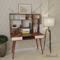 میز تحریر پایه دار 120cm به همراه کتابخانه