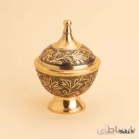 قندان پایه دار برنجی طلایی مدل میخک