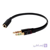 کابل تبدیل صدا 1 مادگی به 2 نری هدفون و میکروفن مدل PK-119