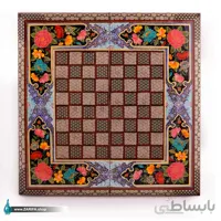 تخته نرد خاتم اعلا با نقاشی گل و مرغ و تذهیب۵۰*۵۰
