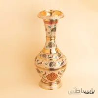 گلدان برنجی میناکاری
