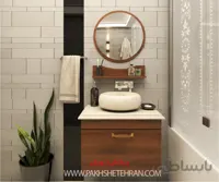 روشویی کابینت دار مرمر چوب new ا روشویی کابینت دار مرمر چوب new