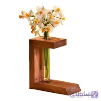 گلدان رومیزی چوبی طرح L