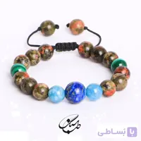 دستبند سنگ لاجورد-آکوآمارین-اوناکیت-مالاکیت کد BT-503