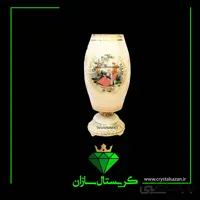 گلدان بلند مدل رومنس کریستال سازان شیری رنگ کد G1212