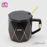 ماگ سرامیکی درب دار طرح LOVE