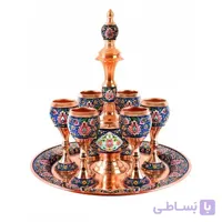 سرویس شربت خوری کوچک مس و پرداز ا Service syrup, fresh small copper and processor