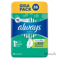 نوار بهداشتی نرمال آلویز مدل Ultra سایز 1 بسته 38 عددی ا Always Ultra Normal Giga Pack 38 size 1
