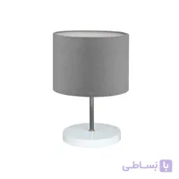 آباژور رومیزی سفید شید قهوه ای تیره کد 7038 ا آباژور روميزي چشمه نور قهوه اي تیره کد 7038