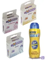 پک زناشویی حرفه ای (3 بسته کاندوم فضایی ایکس دریم XDream با طرح های مختلف + ژل روان کننده موزی کدکس)