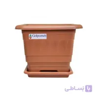 گلدان فلاور باکس مربعی گل پونه رنگ سفالی