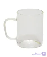 لیوان شیشه ای دسته رنگی