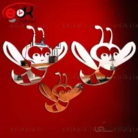 اینه دکوراتیو دیواری فانتزی طرح زنبور در پنج رنگ بسته 3 تایی