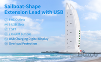 چند راهی برق همراه با شارژر USB مدل برج العرب