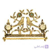 جا حوله ای برنزی طرح گل و بلبل کد ۲۳۷