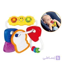 اسباب بازی جغجغه و دندانگیر چراغ دار دسته کلید هولی تویز Hola Light n’ Rattle Keys