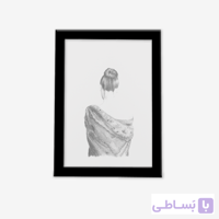 تابلو طرح دختر سیاه قلم