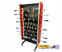 فوتبالدستی کف شیشه کله فلزی کلاسیک مدل f119 پایه تاشو قرمز طرحدار