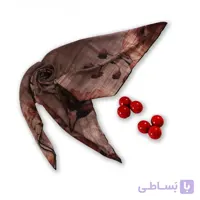 روسری طرح دار مدل رز قهوه‌ای