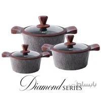 سرویس قابلمه گرانیتی 10پارچه زیوZio مدل Z 7670طرح الماس Diamond
