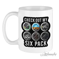 ماگ خلبانی طرح Check out my six pack