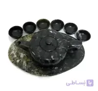 ست قوری و سینی سنگ یشم