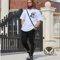 ست مردانه کد260 تیشرت و شلوار طرح گربه دو رنگ ا Men's set of code 260, two-color cat t-shirt and pants