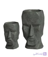 مجموعه دو عددی گلدان گرافیکی طرح گرانیت