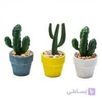 گلدان کاکتوس سبز مصنوعی