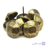 گل میخ تزیینی طرح اسکوئر زیتونی پتینه طول 20 قطر 18 میلی‌متر بسته 10 عددی