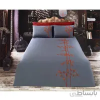 ست کاور لحاف دونفره 6 تکه آرماندو طرح بامبو طوسی تیره - مسی
