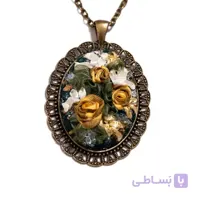 گردنبند دست ساز برنجی گلدوزی مدل 1707