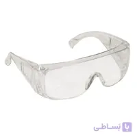 عينک ايمني شيشه سفيد پهن بغل کرکره