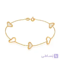 دستبند طلا طرح قلب ساده و میناکاری کد CB312