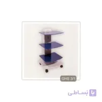 سرویتور 3 طبقه شیشه ای با پایه هلالی و شیشه رنگی GHS3/1
