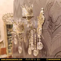 لوستر دیواری برنزی طرح دو گل کوچک
