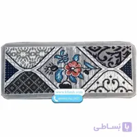 گلیم راه پله تکی زمینه نقره ای گلدار