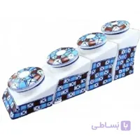 نمکدان چینی طرح شطرنجی مجموعه 4 عددی