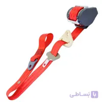 کمربند ایمنی جلو چپ پژو ۴۰۵ رنگ قرمز با ملحقات بژ مناسب برای راننده