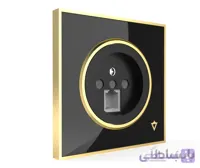 کلید پریز تلفن دو کاره ویرا مدل آلفا کلاسیک مشکی