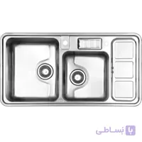 سینک ظرفشویی توکار استیل البرز ا Steel Alborz Double Bowl Sink 813