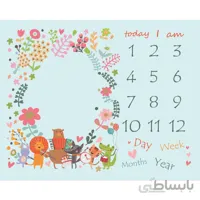 پارچه ماهگرد نوزاد طرح حیوانات نوازنده آبی الپی کیدز LPKids