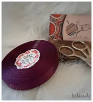 روبان ساتن 1.3 سانت بنفش بادمجانی رول کامل